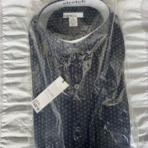 Bar III Men's Dark Blue Geometric Shirt